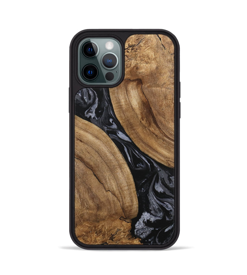 iPhone 12 Pro Wood Phone Case - Hyman (Black & White, 745919)