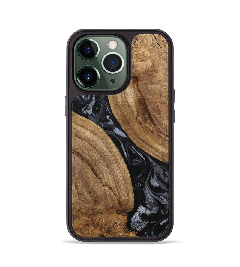 iPhone 13 Pro Wood Phone Case - Hyman (Black & White, 745919)