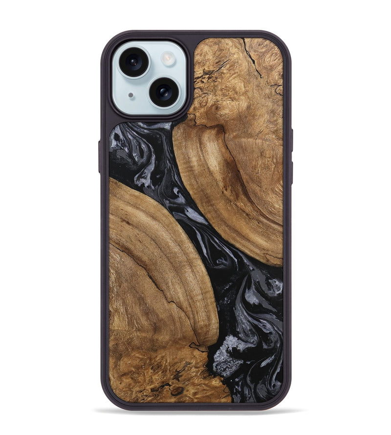 iPhone 15 Plus Wood Phone Case - Hyman (Black & White, 745919)