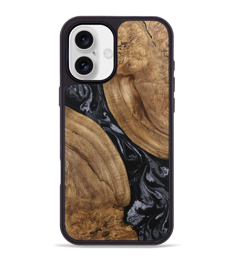 iPhone 16 Plus Wood Phone Case - Hyman (Black & White, 745919)