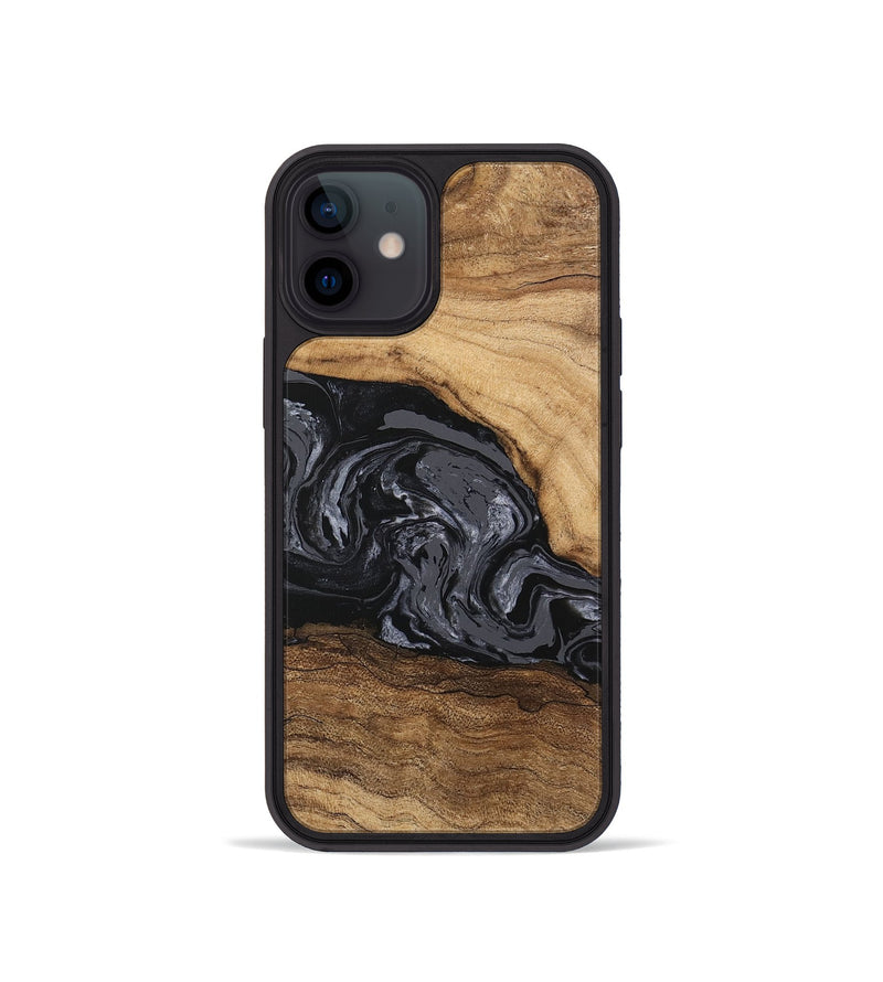 iPhone 12 mini Wood Phone Case - Corrie (Black & White, 745921)