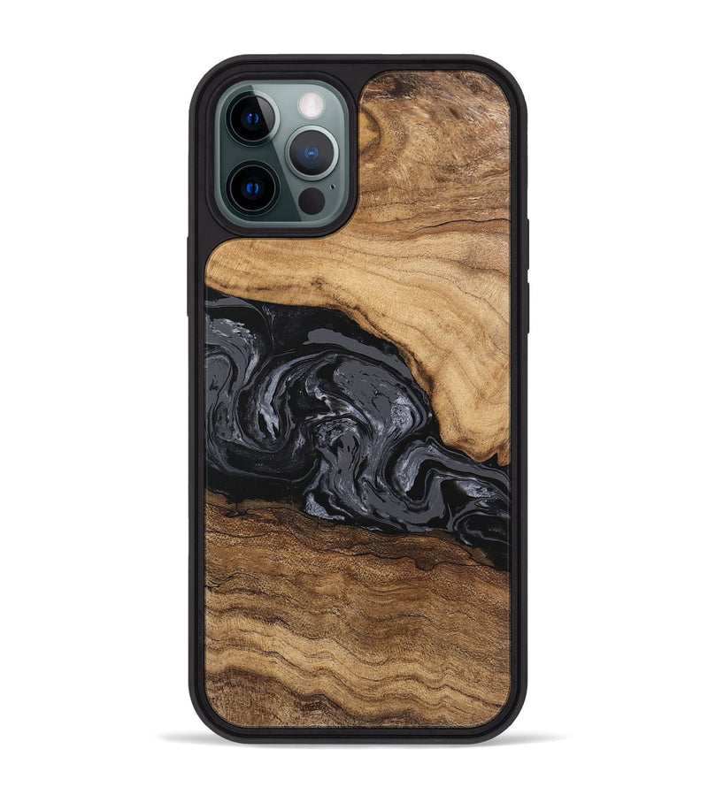 iPhone 12 Pro Max Wood Phone Case - Corrie (Black & White, 745921)