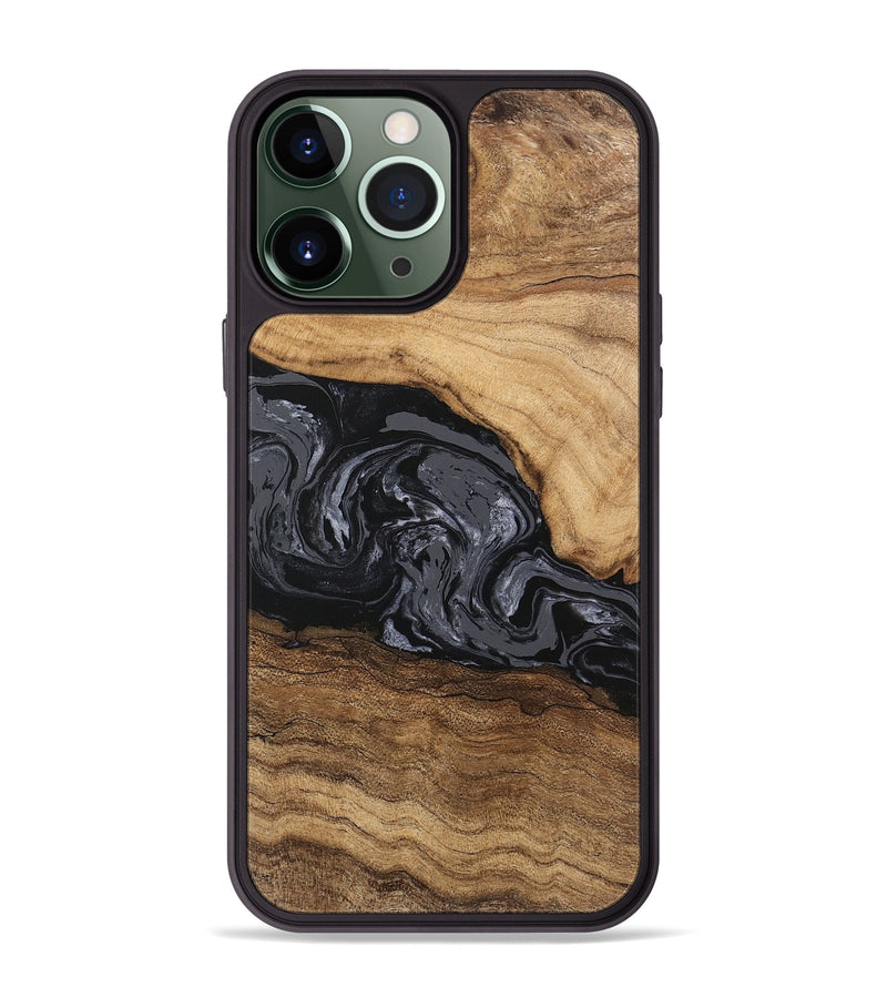 iPhone 13 Pro Max Wood Phone Case - Corrie (Black & White, 745921)