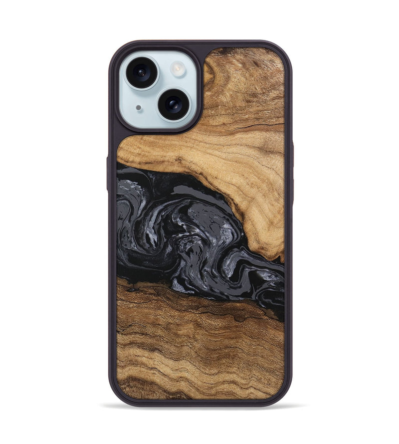 iPhone 15 Wood Phone Case - Corrie (Black & White, 745921)