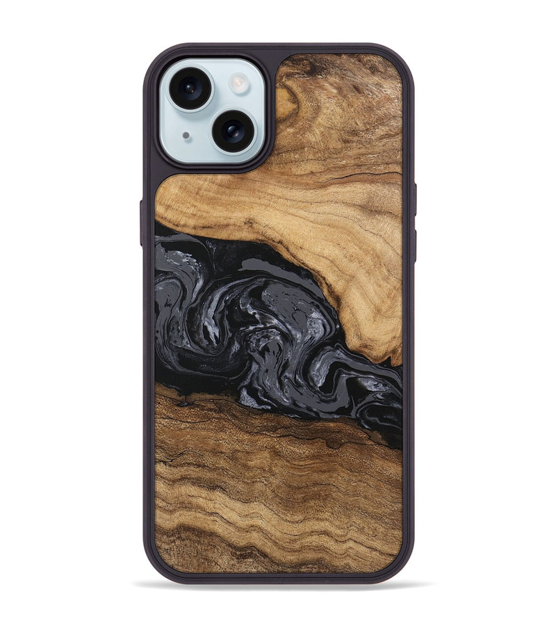 iPhone 15 Plus Wood Phone Case - Corrie (Black & White, 745921)