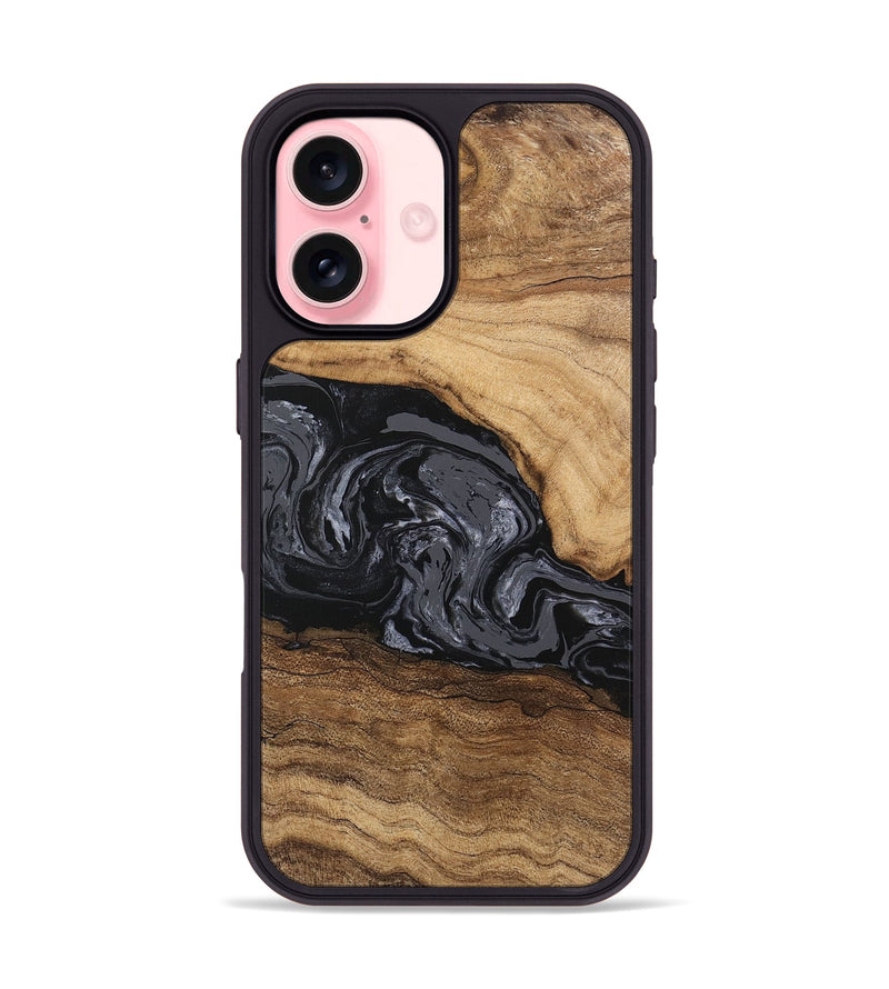 iPhone 16 Wood Phone Case - Corrie (Black & White, 745921)