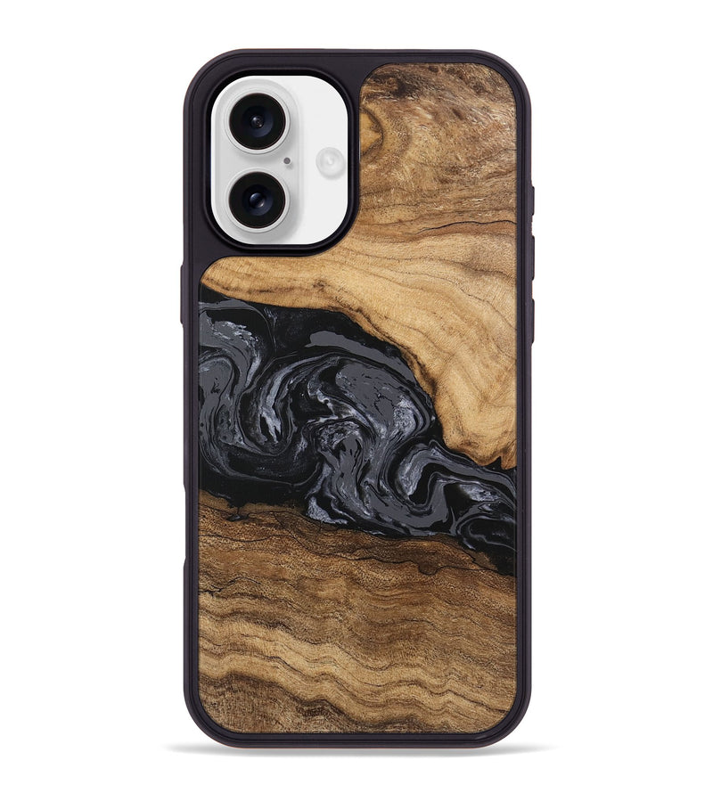 iPhone 16 Plus Wood Phone Case - Corrie (Black & White, 745921)