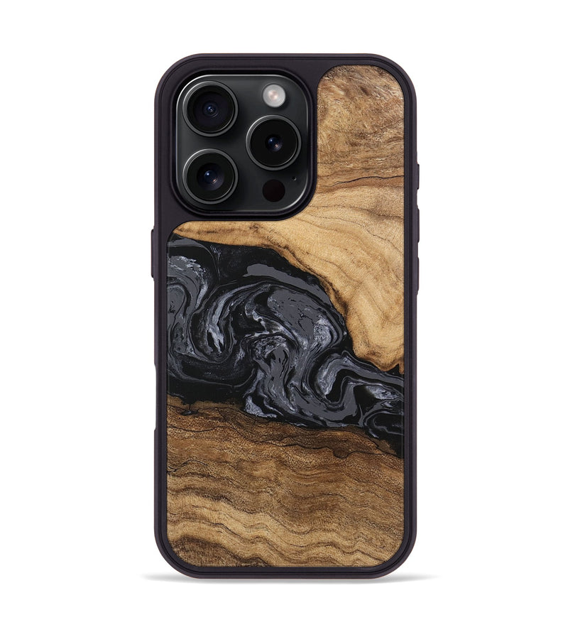 iPhone 16 Pro Wood Phone Case - Corrie (Black & White, 745921)