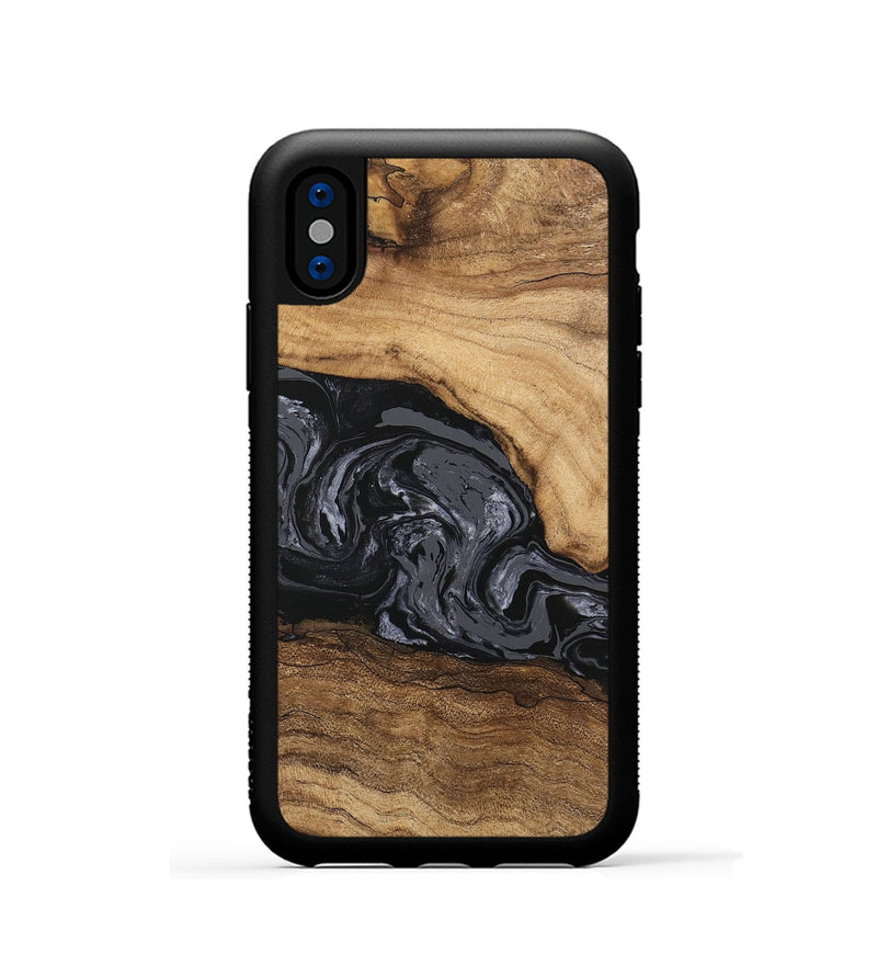 iPhone Xs Wood Phone Case - Corrie (Black & White, 745921)