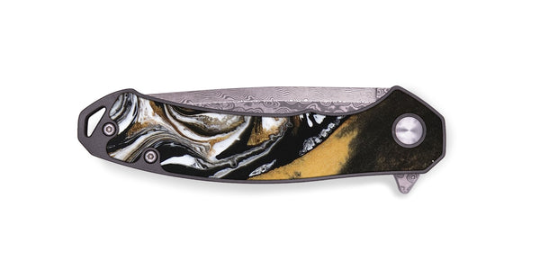 EDC Wood Pocket Knife - Love (Black & White, 745925)