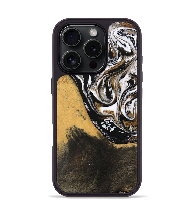 iPhone 16 Pro Wood Phone Case - Love (Black & White, 745925)