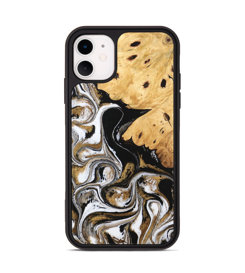 iPhone 11 Wood Phone Case - Nallely (Black & White, 745926)