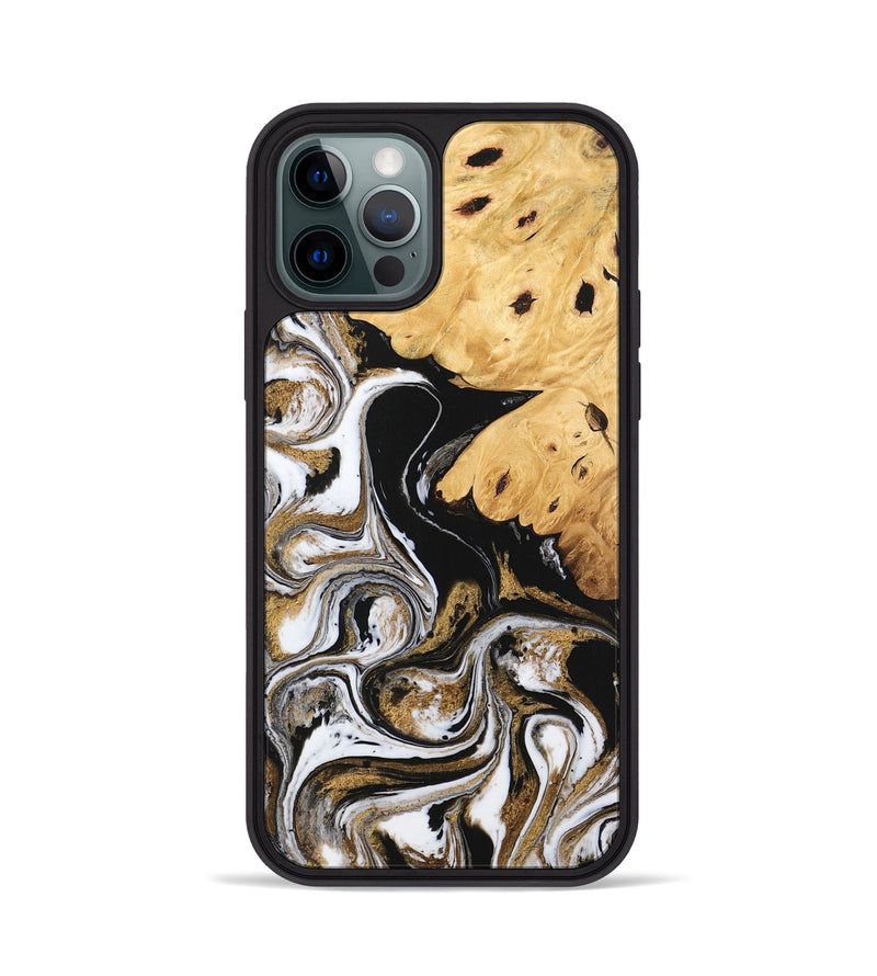 iPhone 12 Pro Wood Phone Case - Nallely (Black & White, 745926)