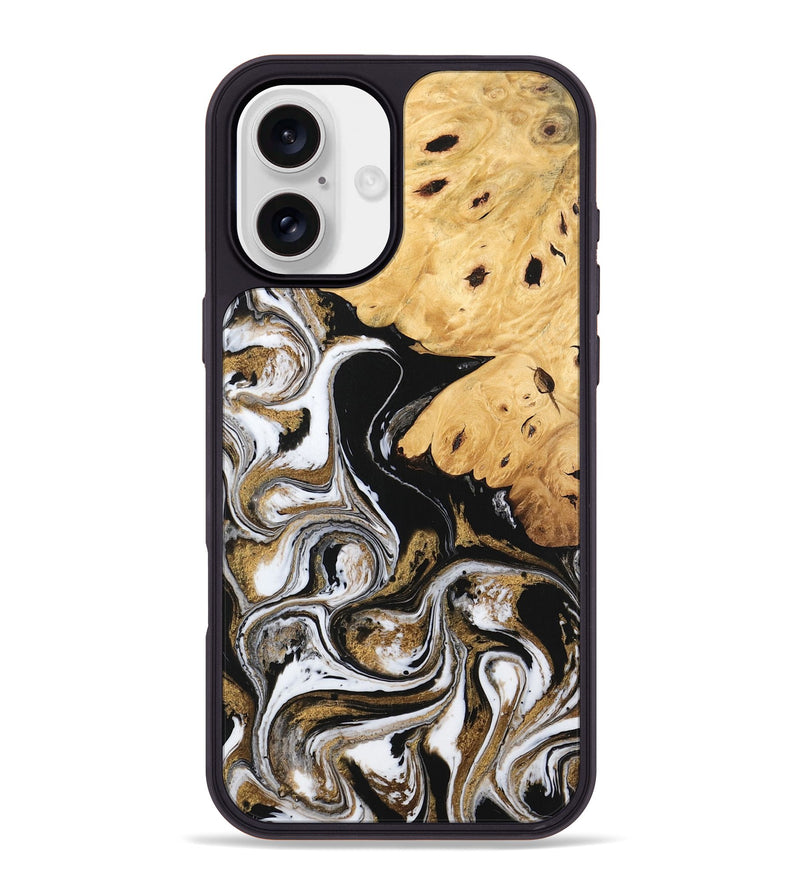 iPhone 16 Plus Wood Phone Case - Nallely (Black & White, 745926)