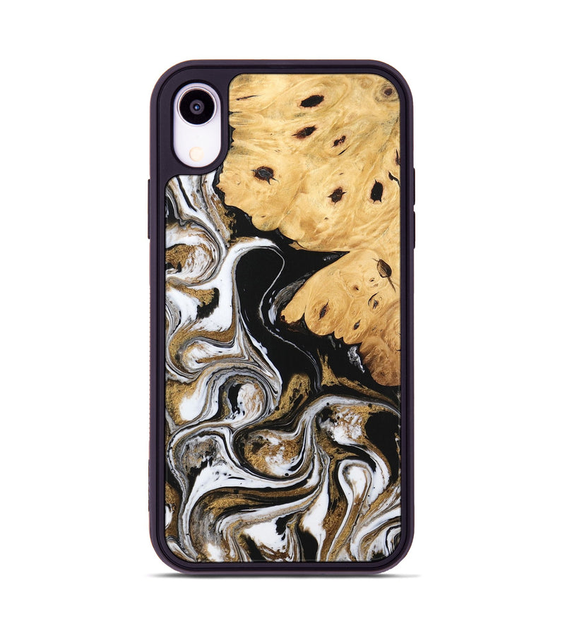 iPhone Xr Wood Phone Case - Nallely (Black & White, 745926)