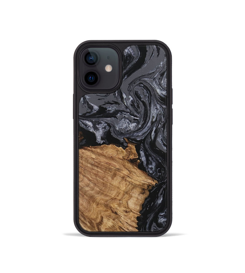 iPhone 12 mini Wood Phone Case - Steven (Black & White, 745932)