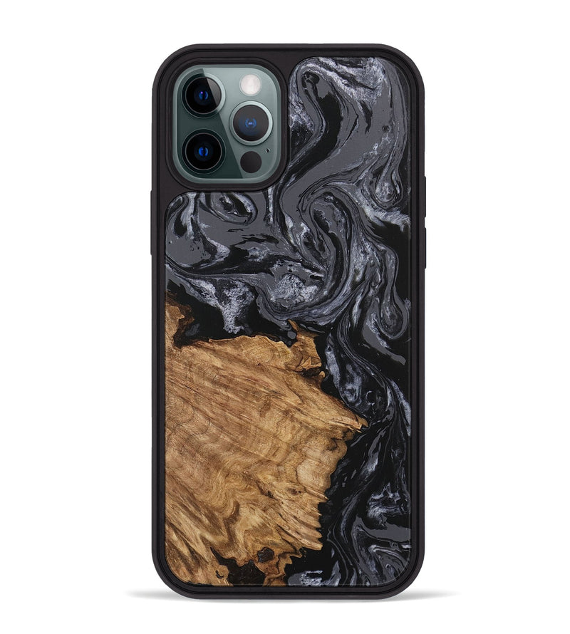 iPhone 12 Pro Max Wood Phone Case - Steven (Black & White, 745932)