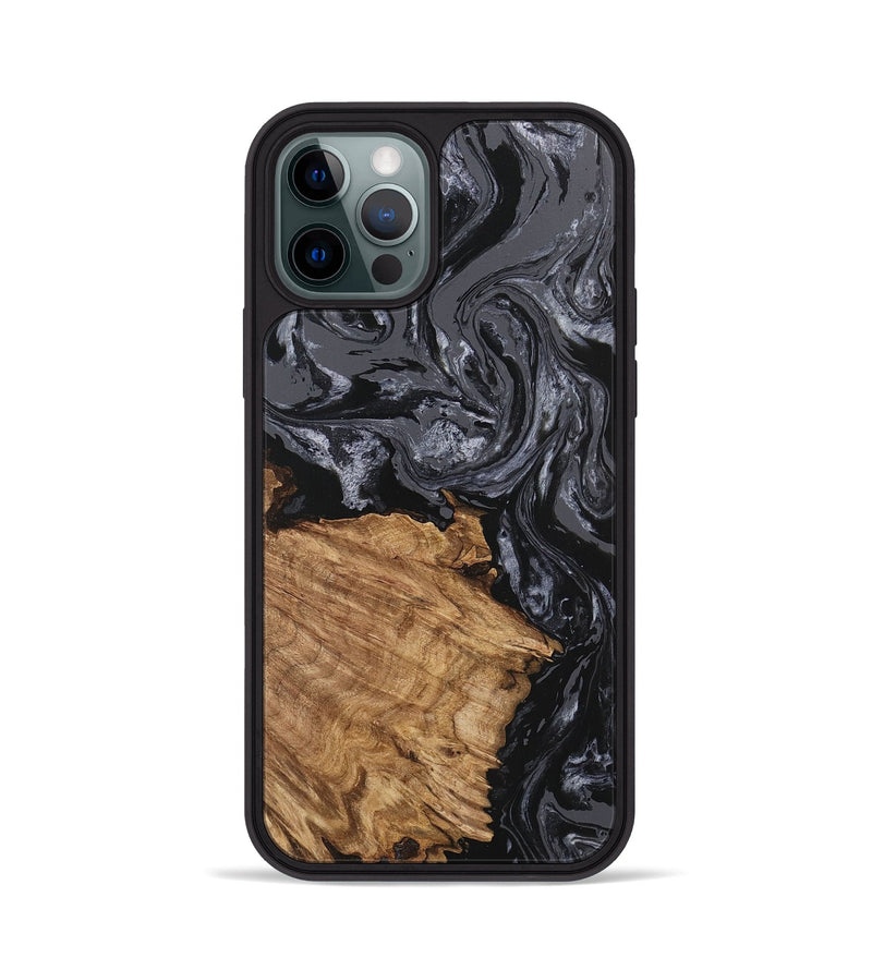 iPhone 12 Pro Wood Phone Case - Steven (Black & White, 745932)