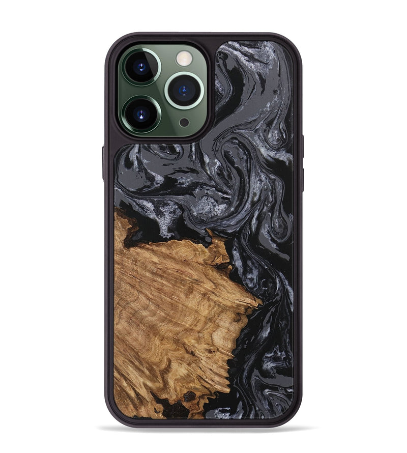 iPhone 13 Pro Max Wood Phone Case - Steven (Black & White, 745932)