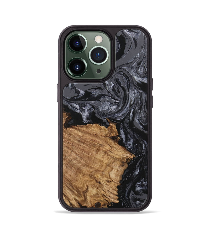 iPhone 13 Pro Wood Phone Case - Steven (Black & White, 745932)