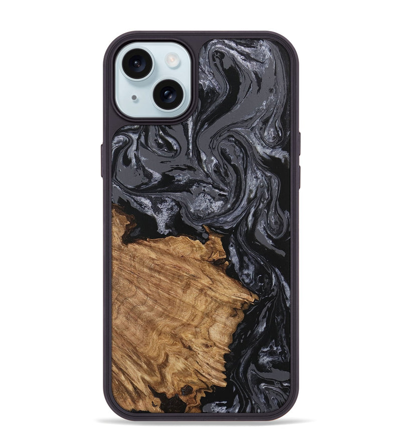 iPhone 15 Plus Wood Phone Case - Steven (Black & White, 745932)