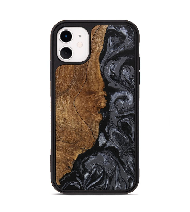 iPhone 11 Wood Phone Case - Brett (Black & White, 745933)