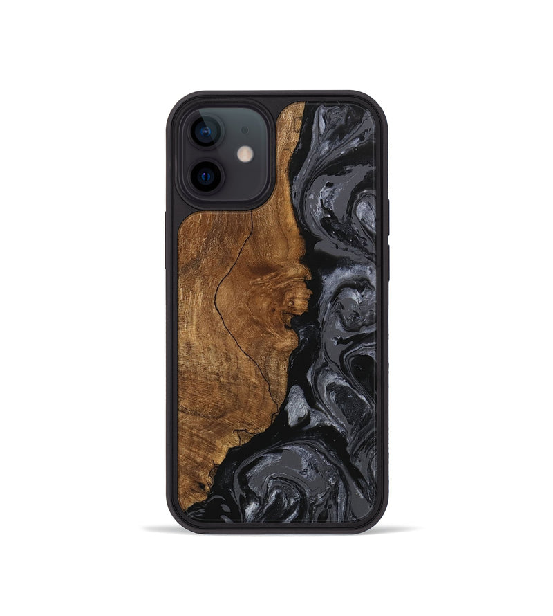 iPhone 12 mini Wood Phone Case - Brett (Black & White, 745933)