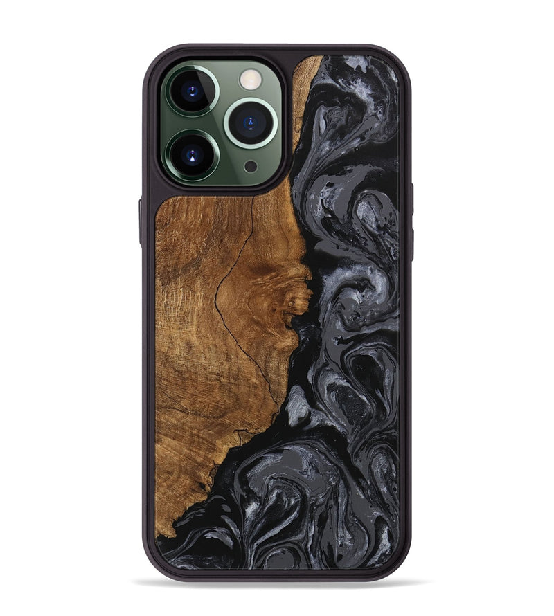 iPhone 13 Pro Max Wood Phone Case - Brett (Black & White, 745933)