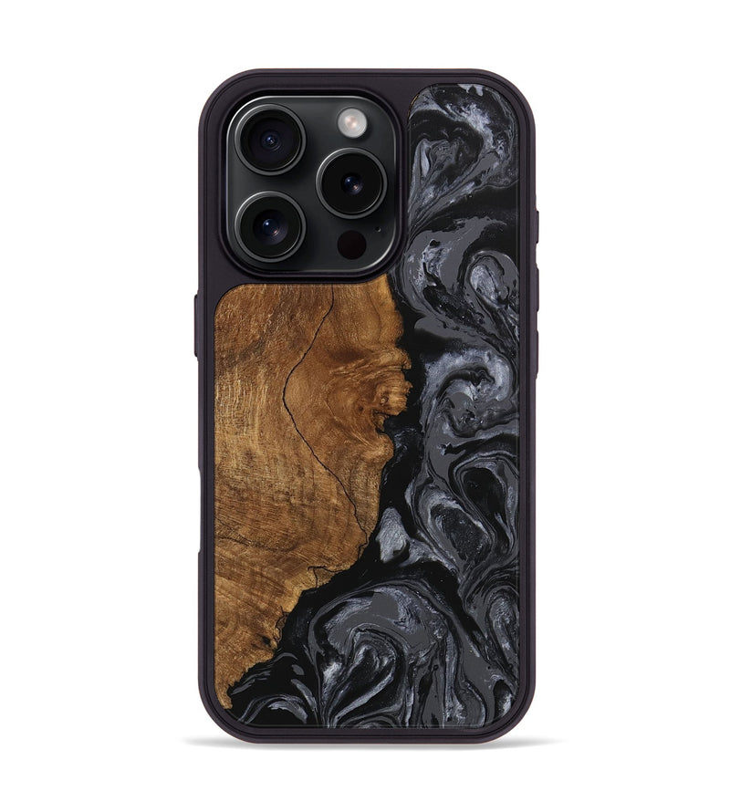 iPhone 16 Pro Wood Phone Case - Brett (Black & White, 745933)