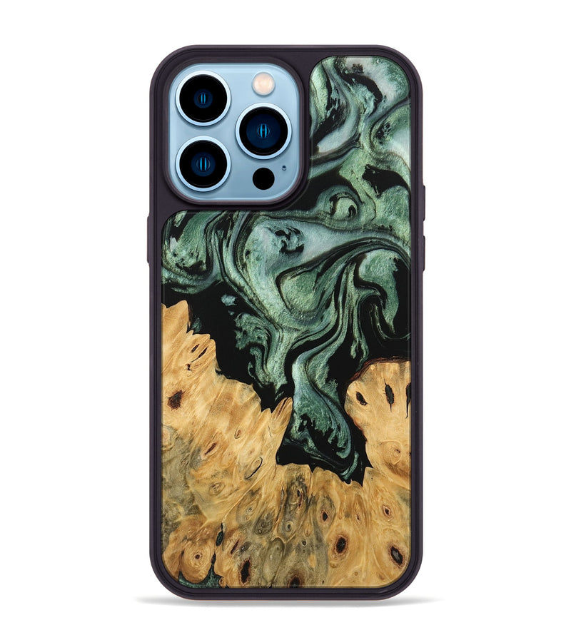 iPhone 14 Pro Max Wood Phone Case - Krysta (Green, 745934)