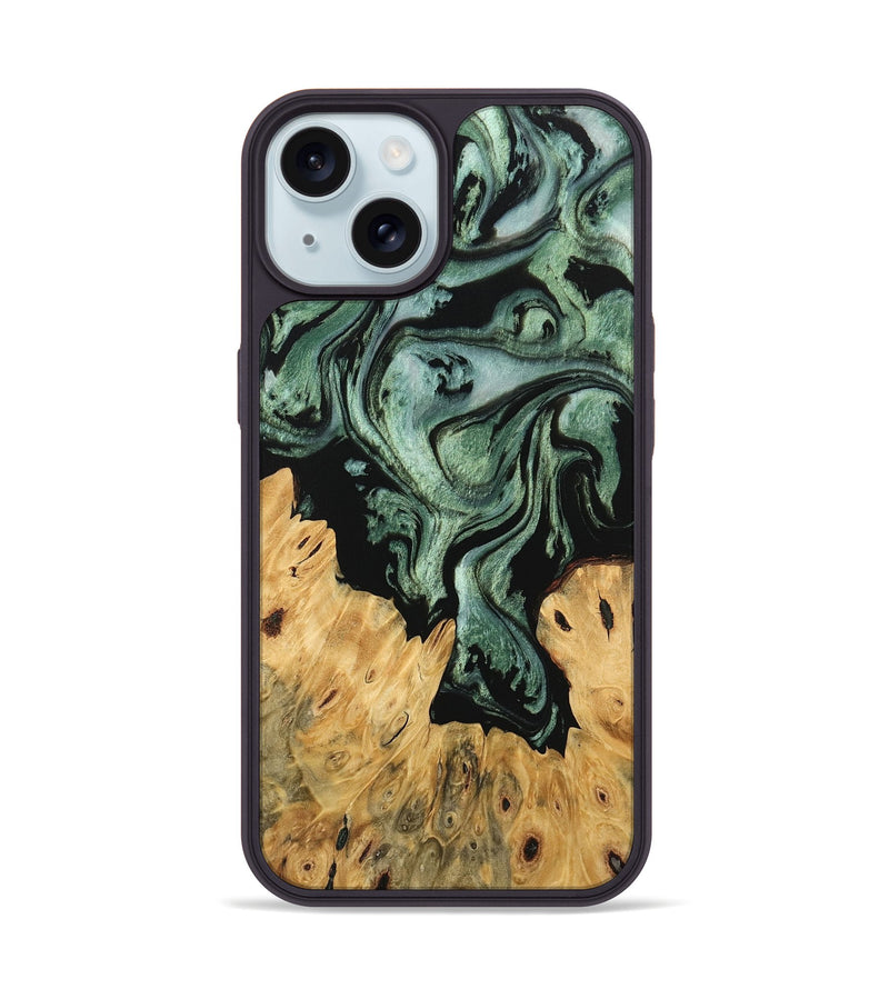 iPhone 15 Wood Phone Case - Krysta (Green, 745934)