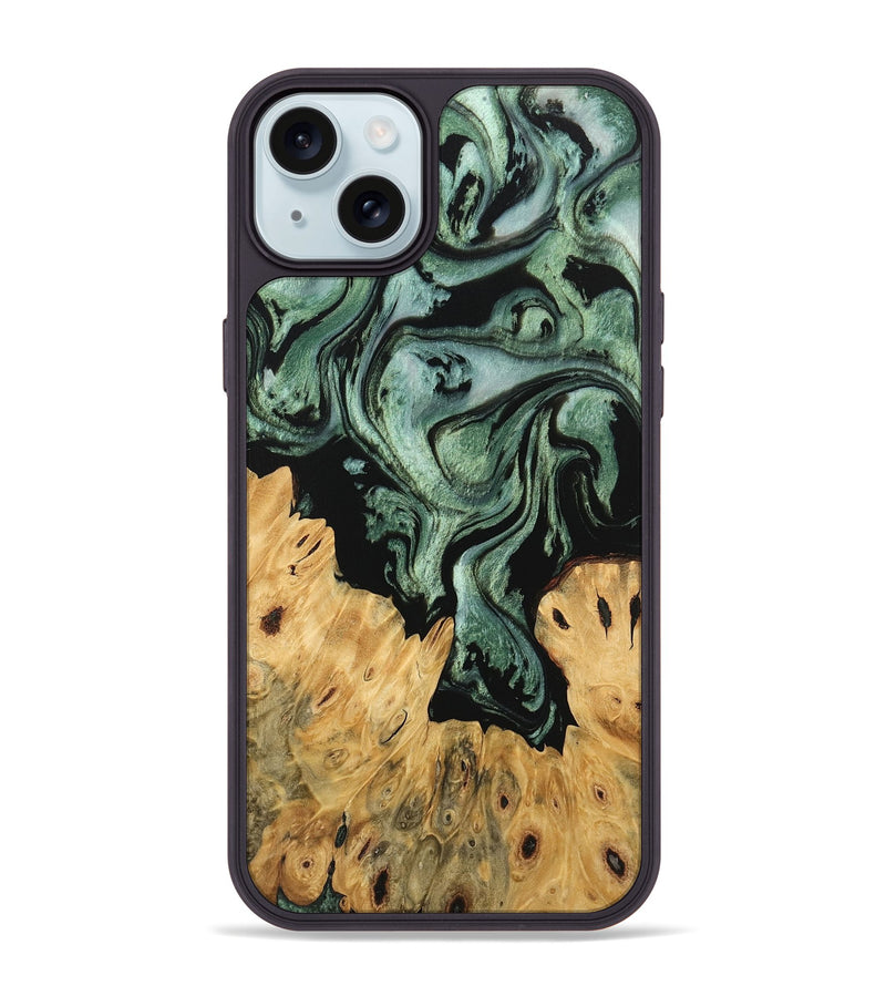 iPhone 15 Plus Wood Phone Case - Krysta (Green, 745934)