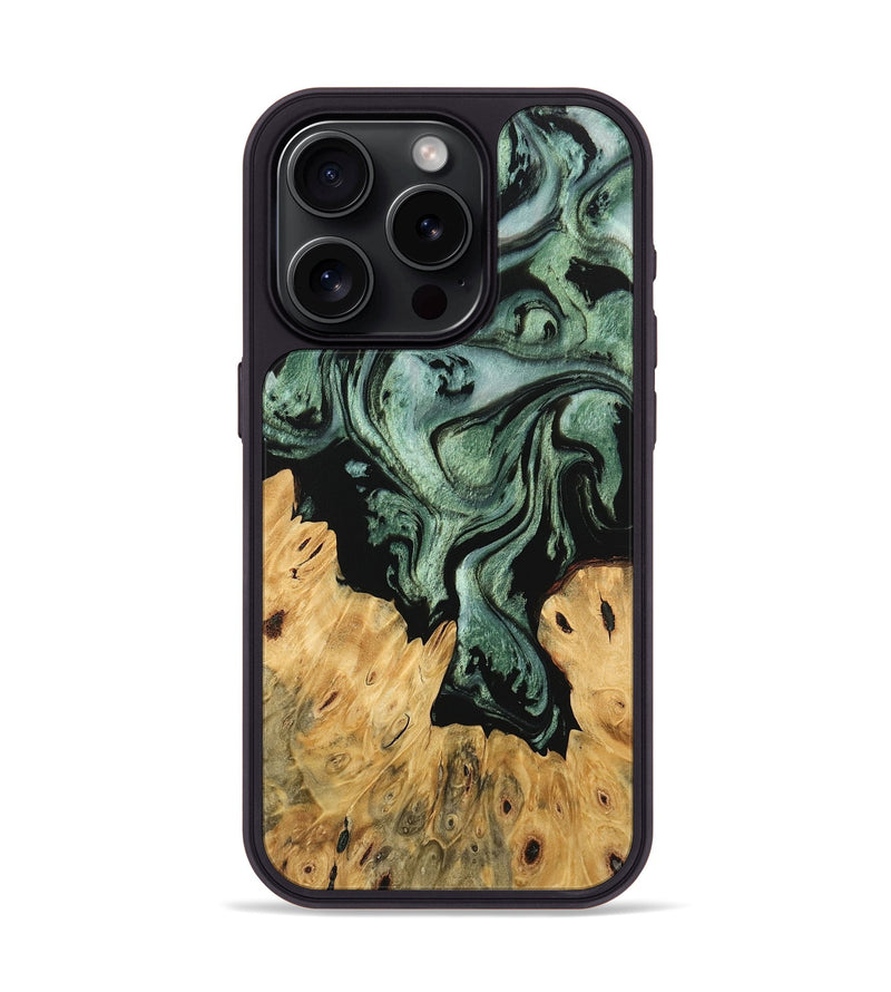 iPhone 15 Pro Wood Phone Case - Krysta (Green, 745934)