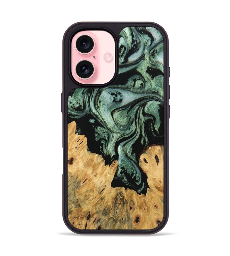 iPhone 16 Wood Phone Case - Krysta (Green, 745934)