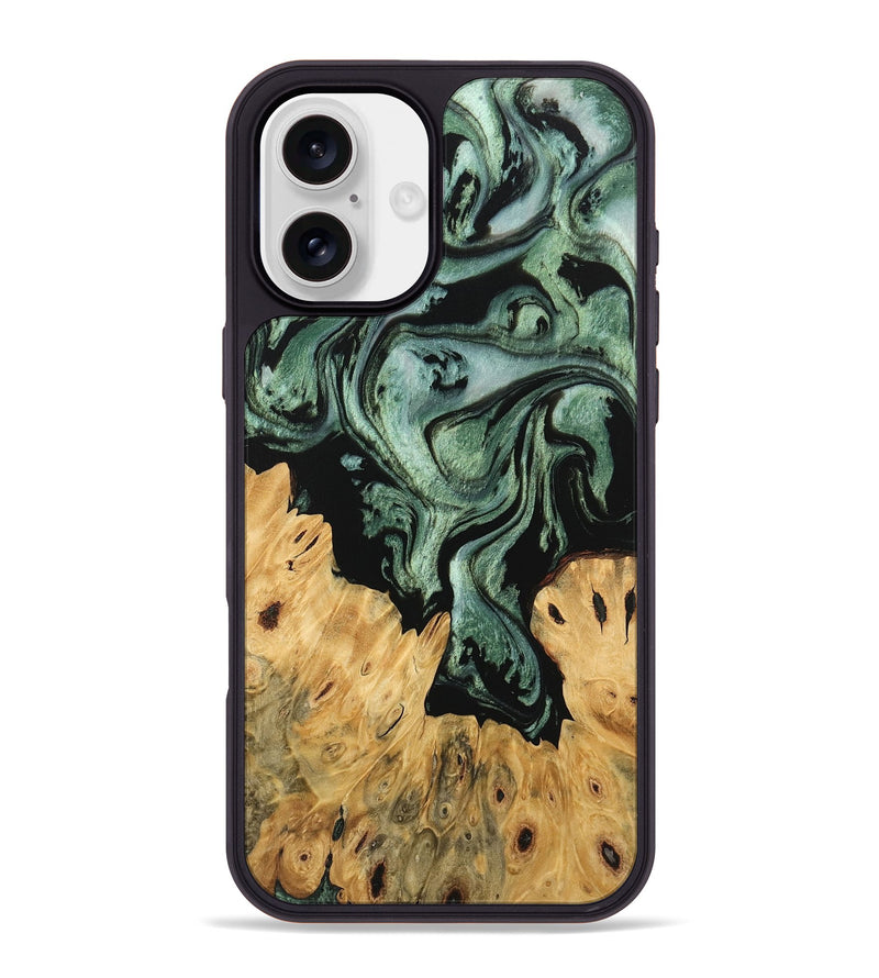 iPhone 16 Plus Wood Phone Case - Krysta (Green, 745934)