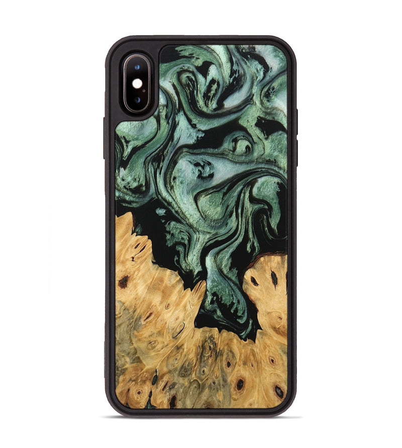 iPhone Xs Max Wood Phone Case - Krysta (Green, 745934)