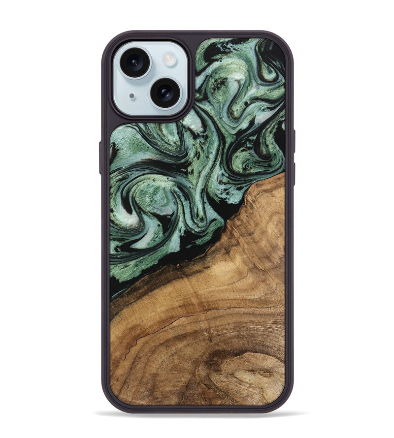 iPhone 15 Plus Wood Phone Case - Jaden (Green, 745937)