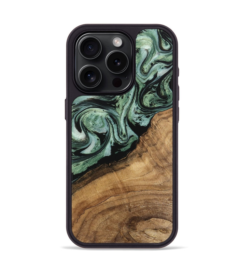 iPhone 15 Pro Wood Phone Case - Jaden (Green, 745937)