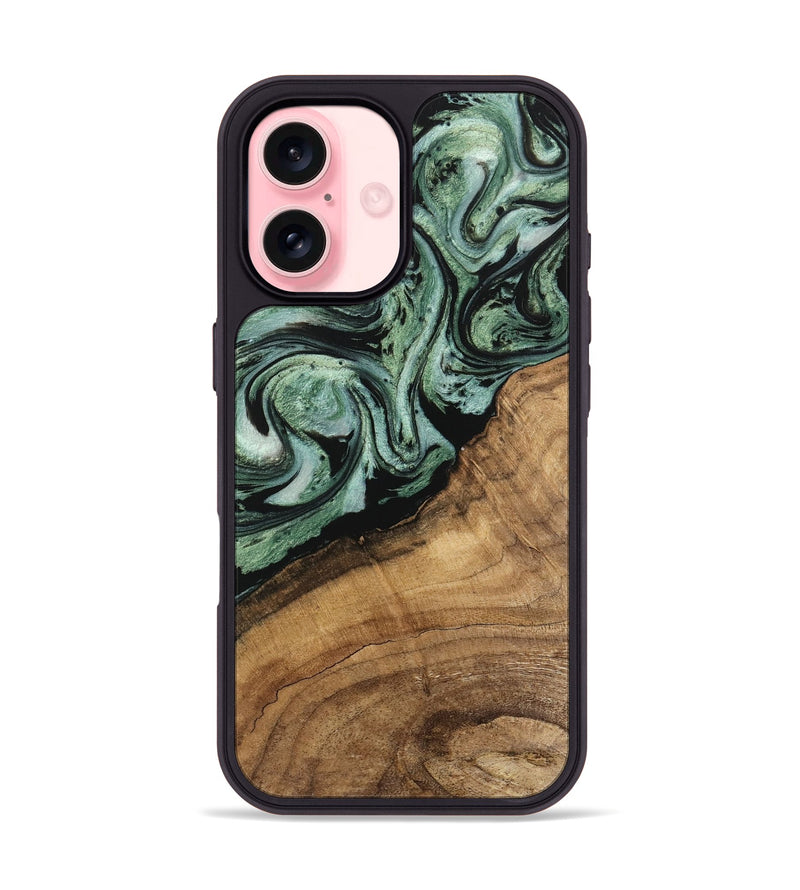 iPhone 16 Wood Phone Case - Jaden (Green, 745937)