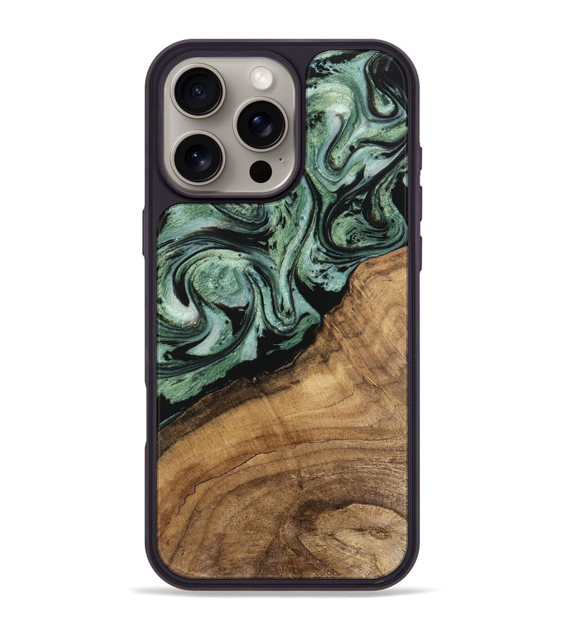 iPhone 16 Pro Max Wood Phone Case - Jaden (Green, 745937)