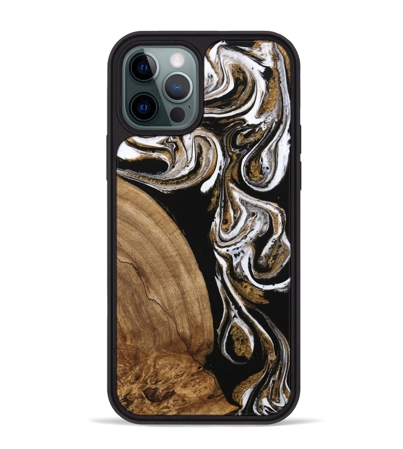 iPhone 12 Pro Max Wood Phone Case - Khloe (Black & White, 745938)