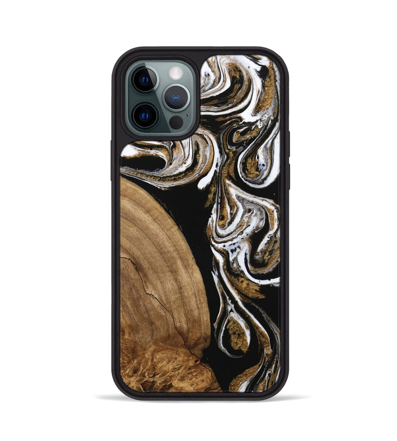 iPhone 12 Pro Wood Phone Case - Khloe (Black & White, 745938)