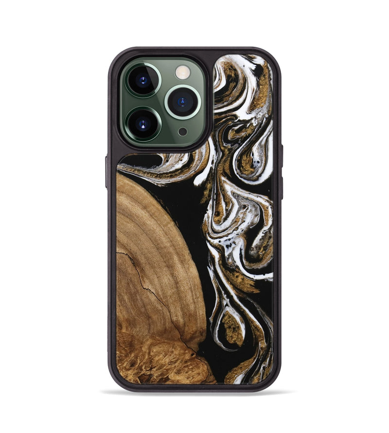 iPhone 13 Pro Wood Phone Case - Khloe (Black & White, 745938)