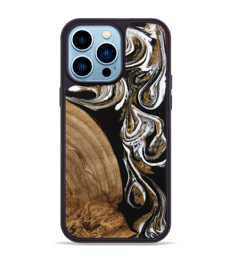 iPhone 14 Pro Max Wood Phone Case - Khloe (Black & White, 745938)