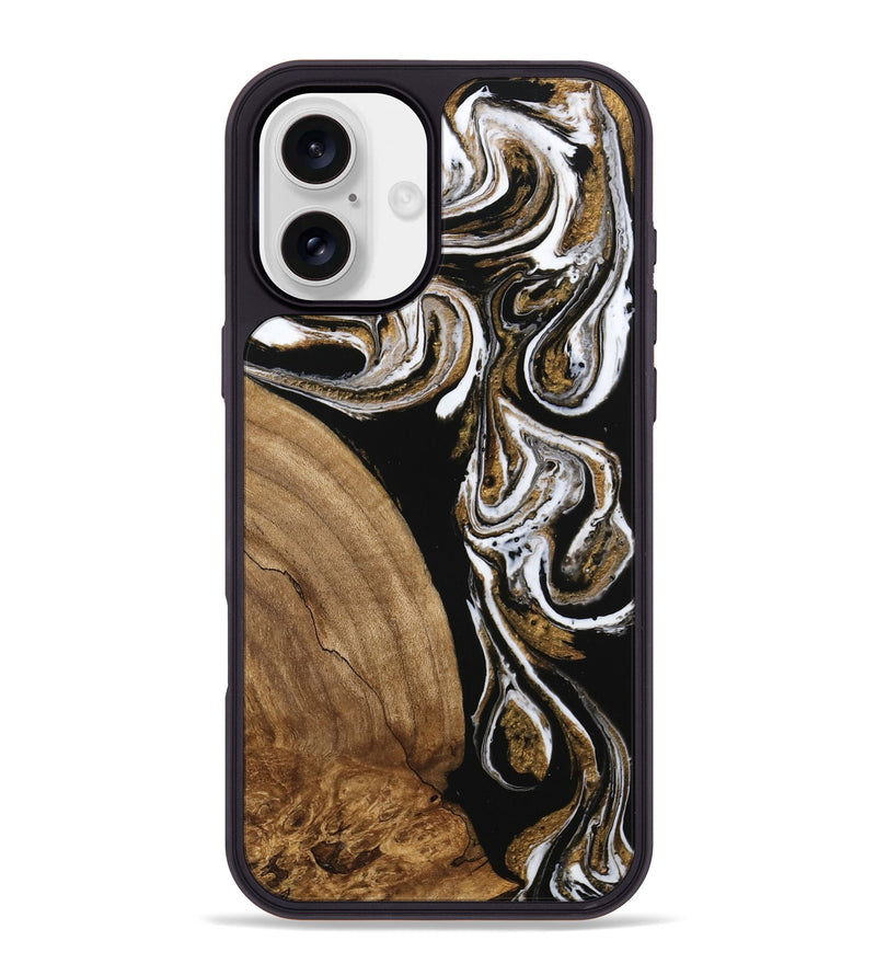 iPhone 16 Plus Wood Phone Case - Khloe (Black & White, 745938)