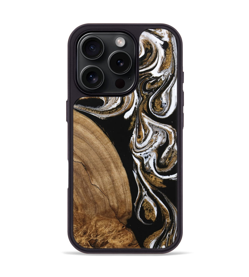 iPhone 16 Pro Wood Phone Case - Khloe (Black & White, 745938)