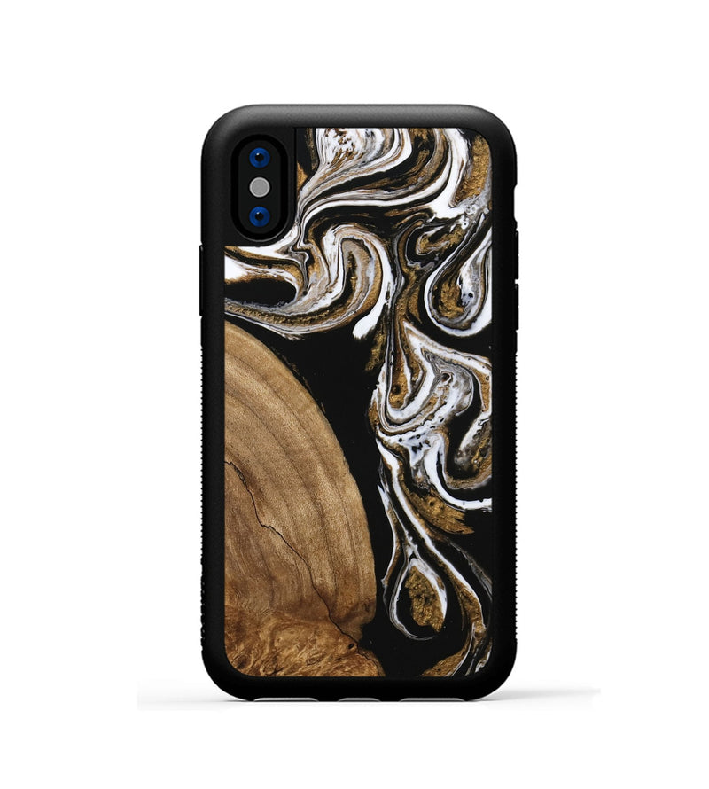 iPhone Xs Wood Phone Case - Khloe (Black & White, 745938)