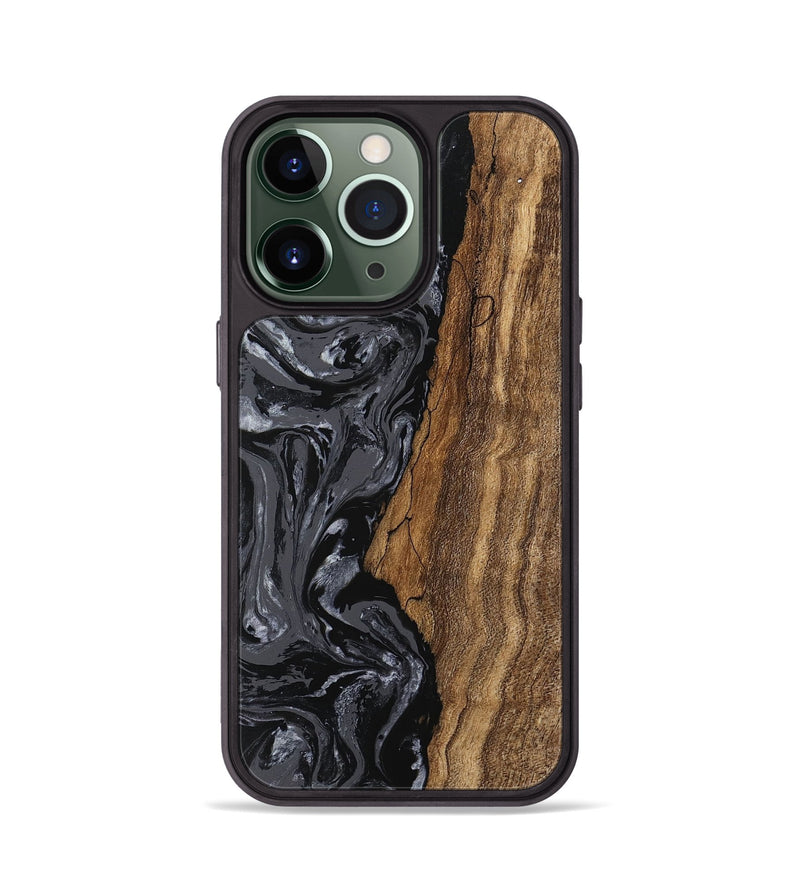 iPhone 13 Pro Wood Phone Case - Terese (Black & White, 745939)