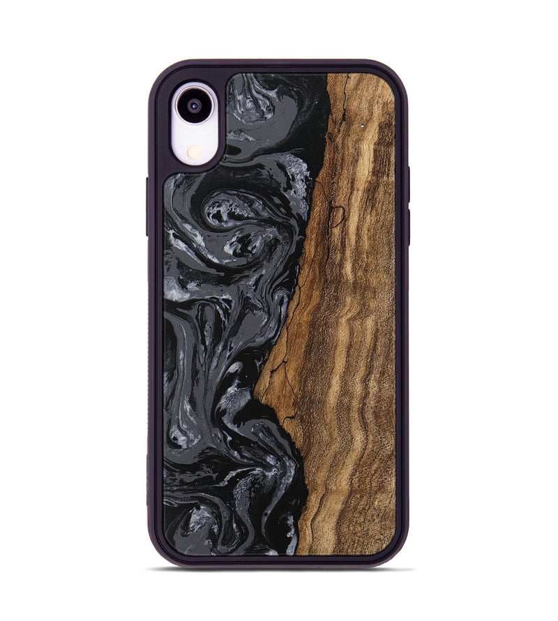 iPhone Xr Wood Phone Case - Terese (Black & White, 745939)