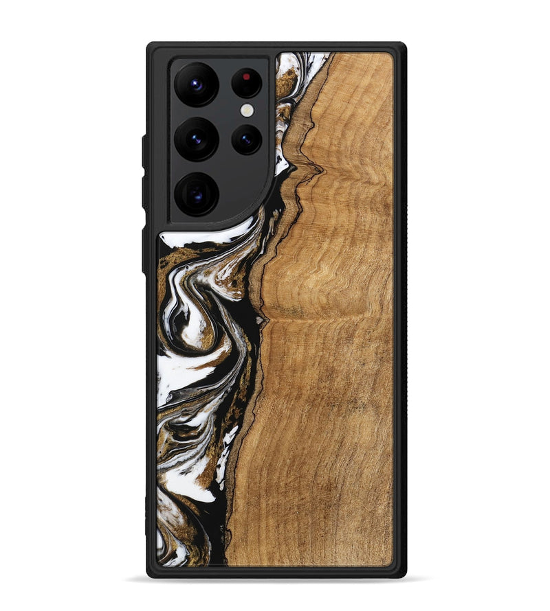 Galaxy S22 Ultra Wood Phone Case - Thiago (Black & White, 745940)